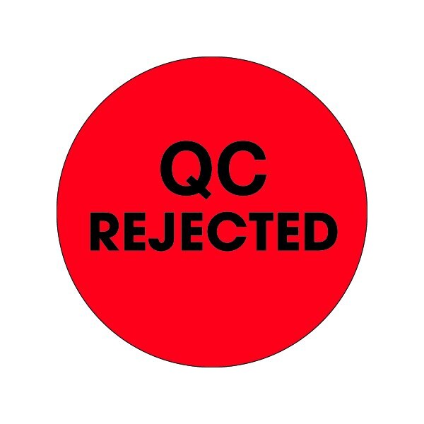 Bsc Preferred 2'' Circle - ''QC Rejected'' Fluorescent Red Labels BUY00019839 - main